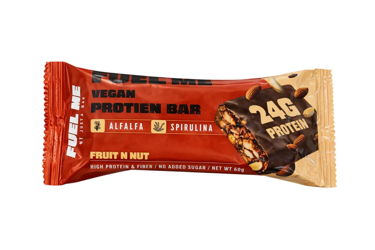 Fuel Me Vegan Protein Bar, Fruit and Nut Flavored, High Protein Plant-Based S...