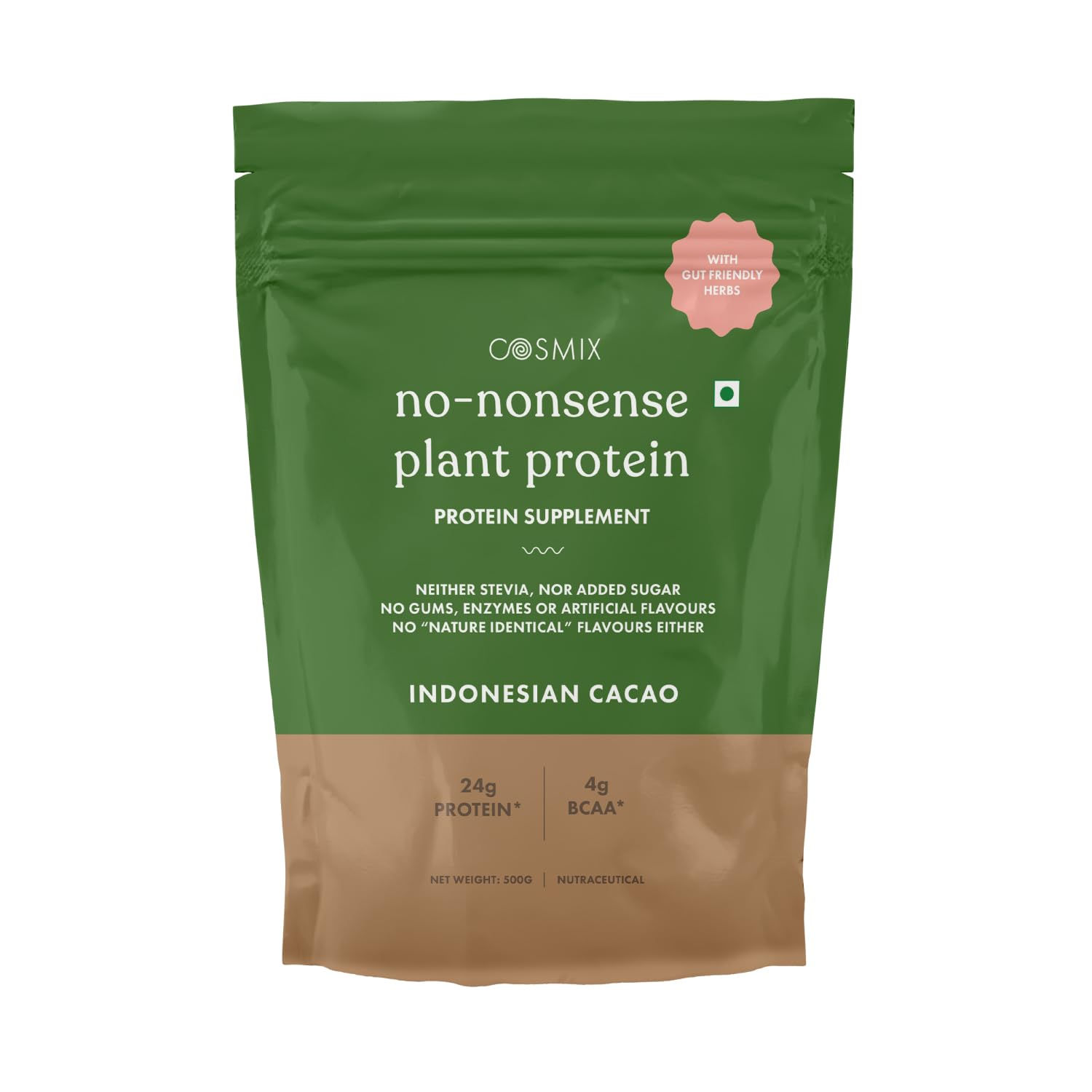 Cosmix No-Nonsense Plant Protein | 24 Protein/Serve, 500g Pouch | Indonesian ...