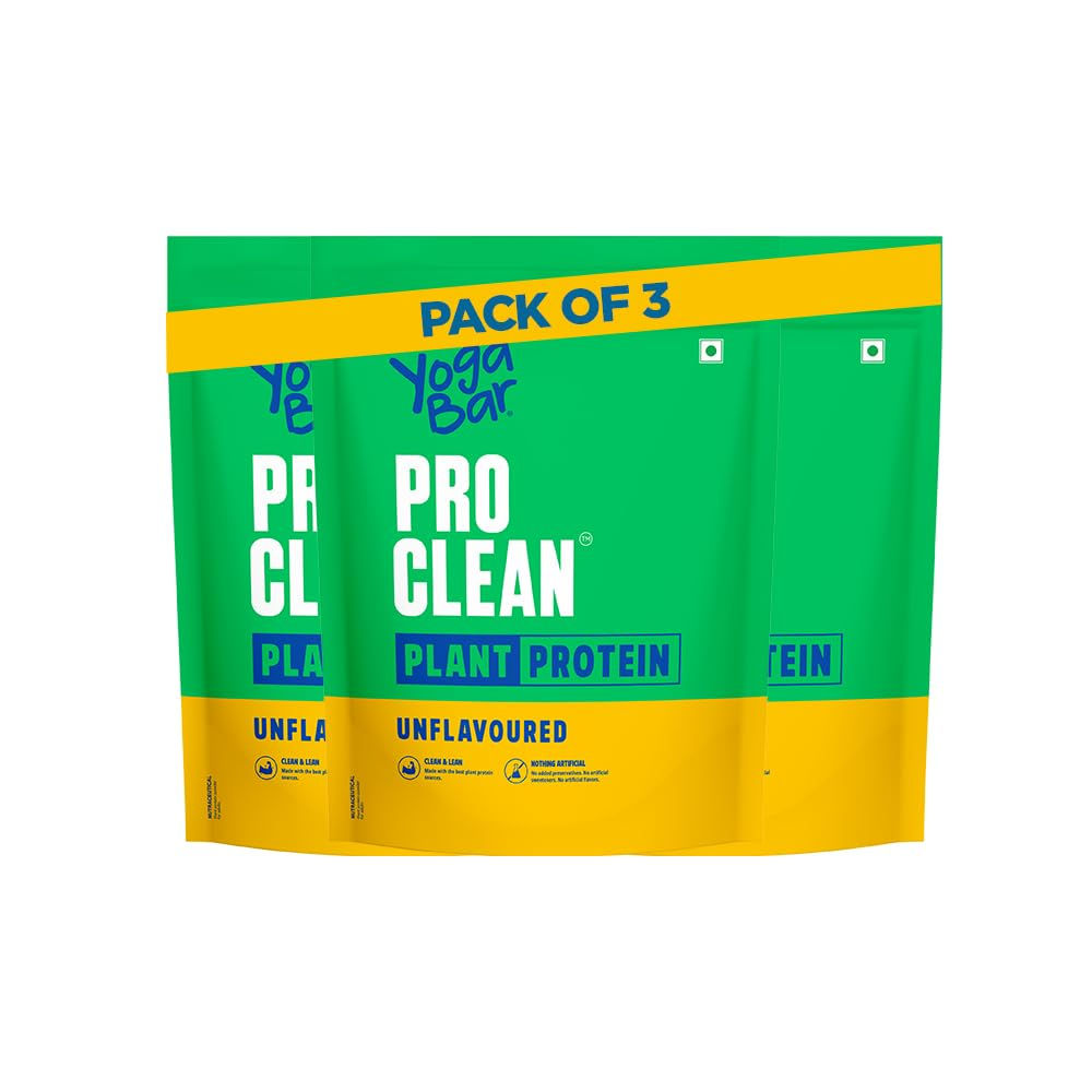 Yogabar Pro Clean Plant Protein | Unflavoured | 28g Protein per Serving | Cle...