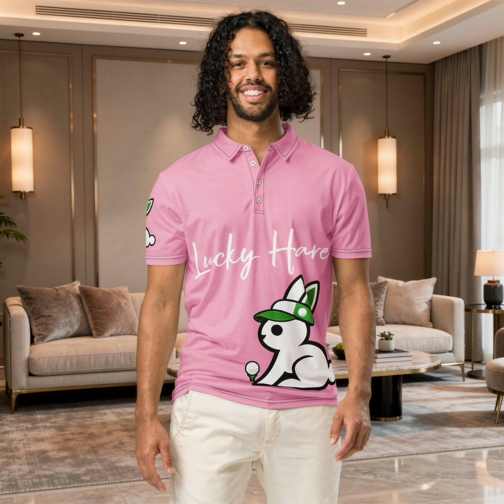 Mens Pink LH Golf Slim Fit Polo