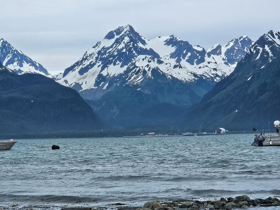 Rugged cliffs and rocky islands along the Kenai Fjords coastline