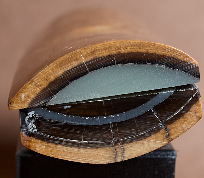 Thumbnail: 5.25" x 1.65" Stabilized Mammoth Tusk Bark Scales 261334