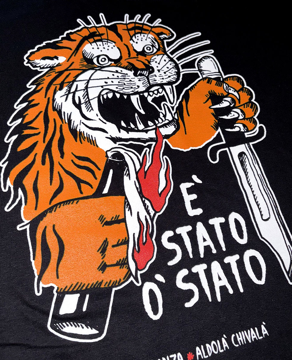Miniatura: CHI E' STATO? (ALDOLA' CHIVALA') T-shirt streetwear ironica in cotone”