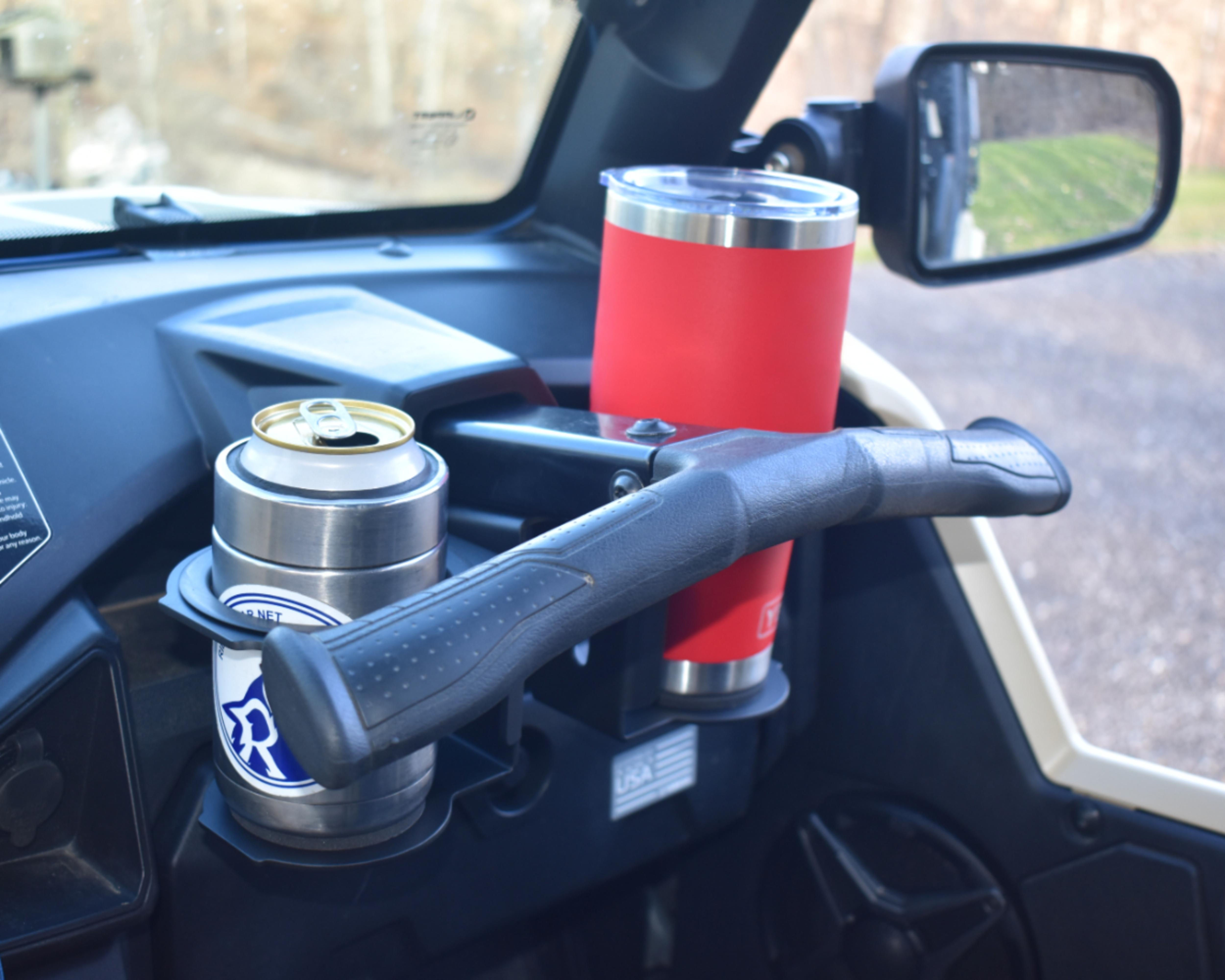 Passenger‑side UTV cup holder for Yamaha RMAX 2 and RMAX 4 by Ride On Gear
