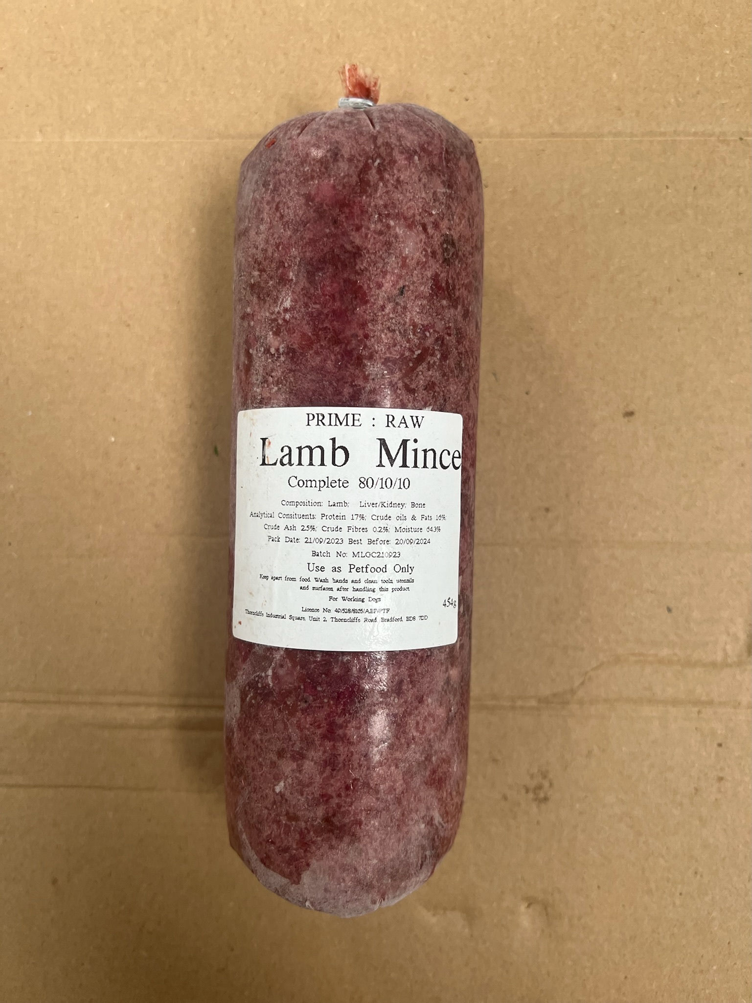 Minced Lamb - Prime Raw Chub Roll