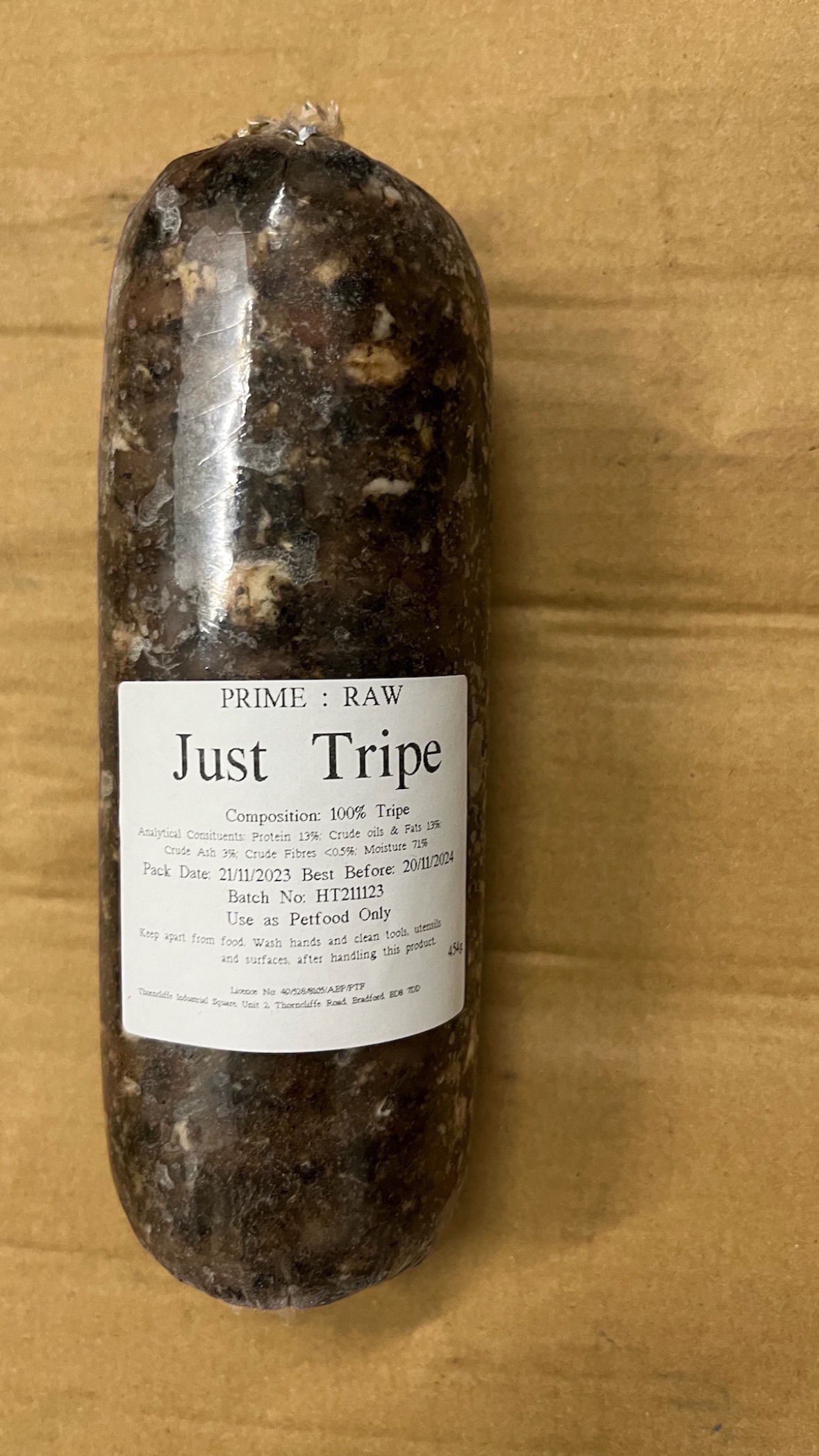Just tripe - Prime Raw Chub Roll