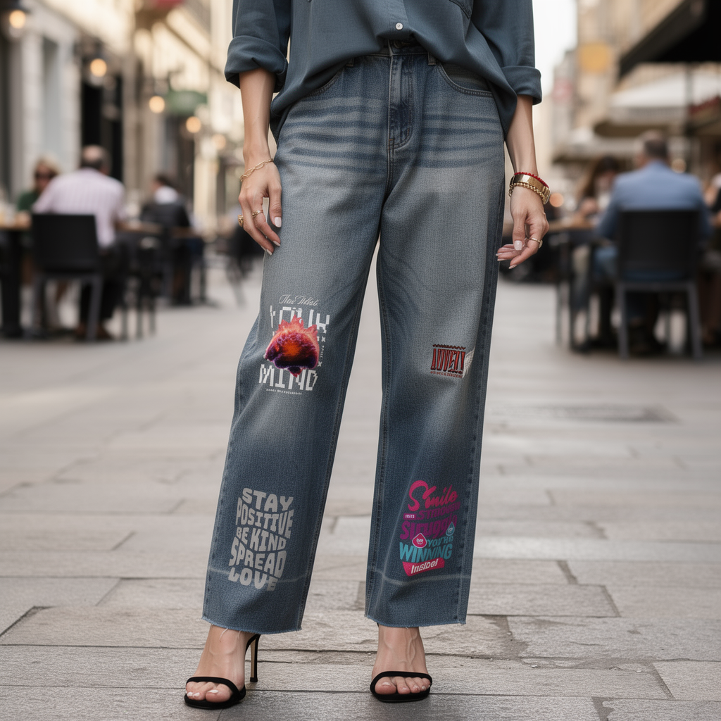 Vintage Wash Baggy Denim Jeans