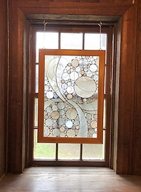 Stained glass window entitled "Snowstorm"