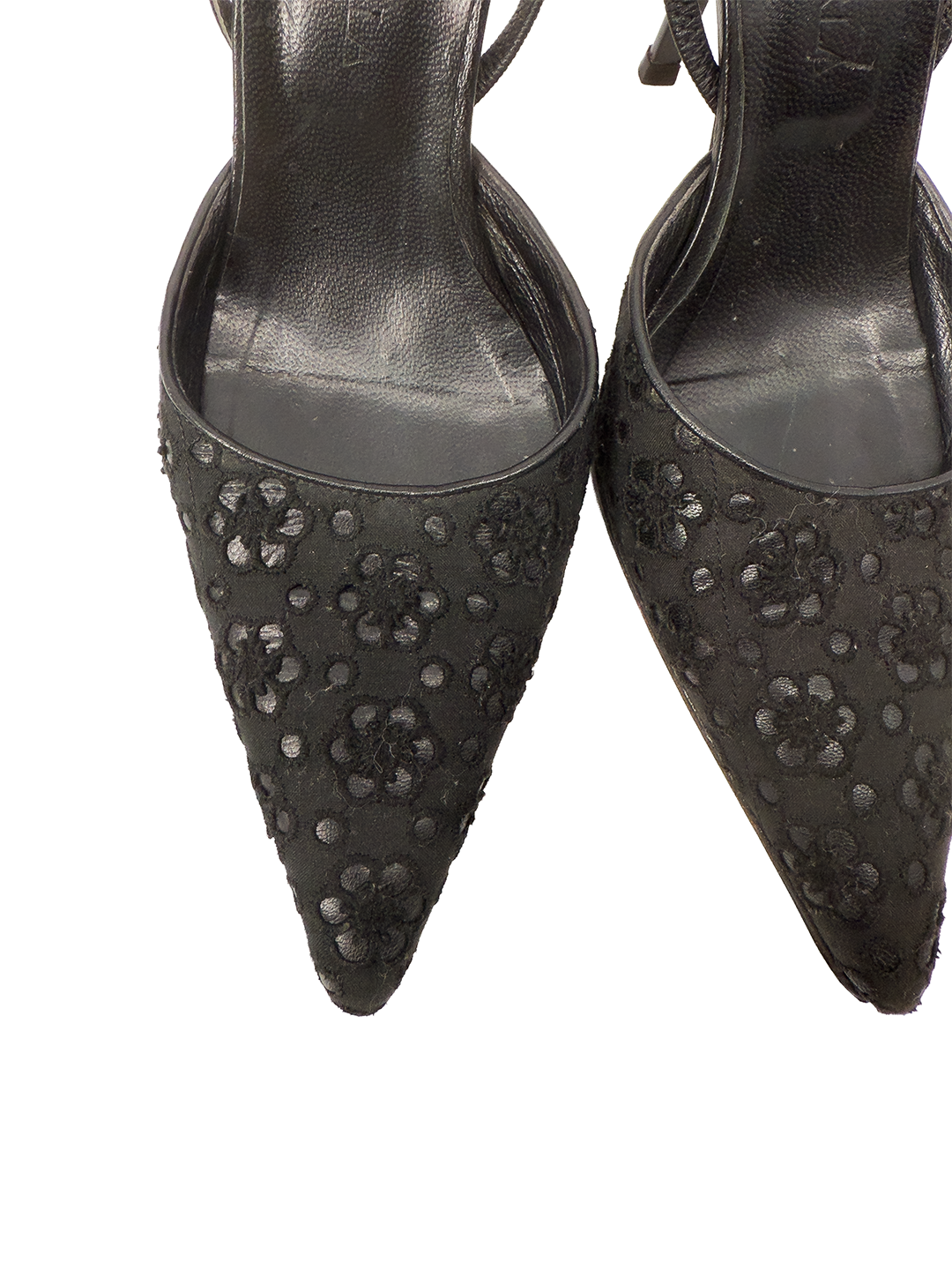 La Perla Black Cutout Slingback Heels Size 37(US6.5/7)