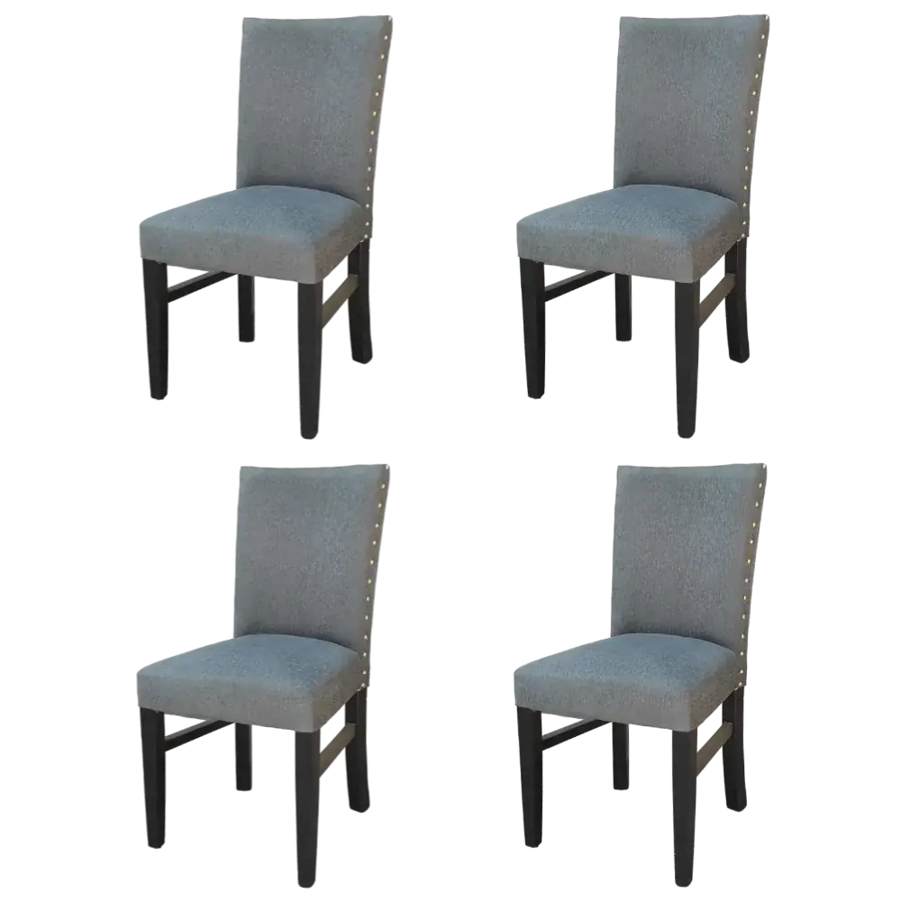 Set x 4 Sillas Tapizada Praga Chenille Gris