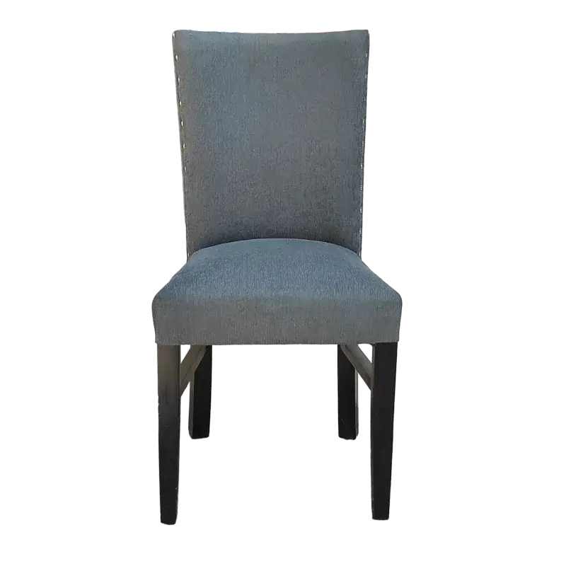 silla tapizada de comedor chenille gris