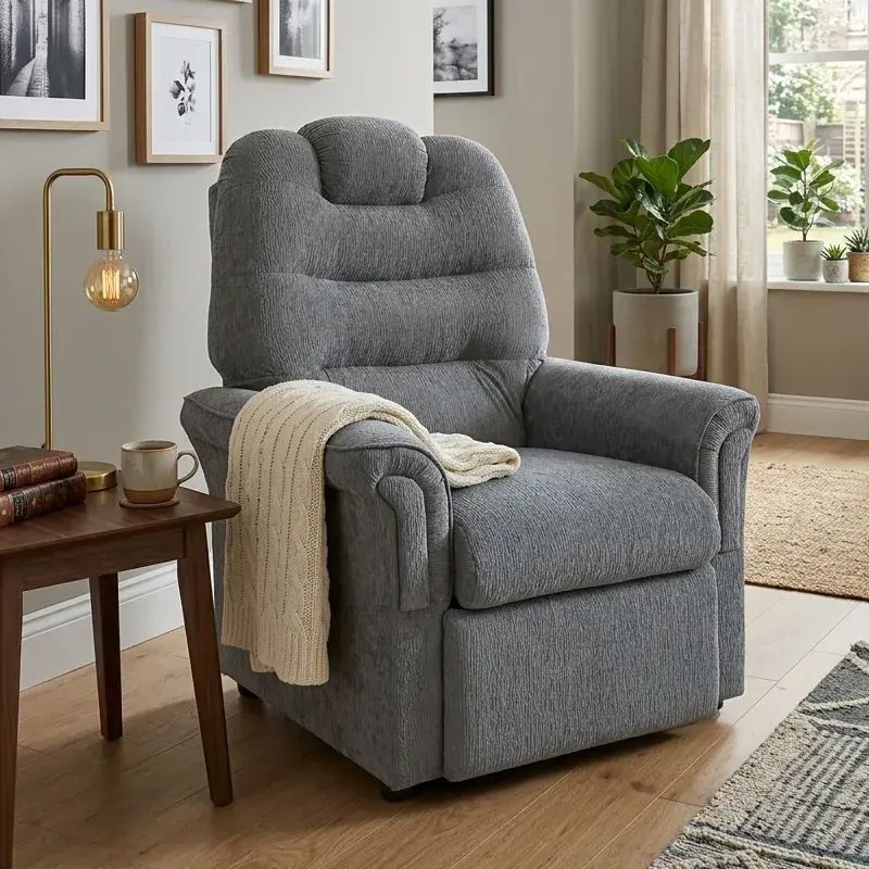 Sillon Poltrona Reclinable Chenille Gris