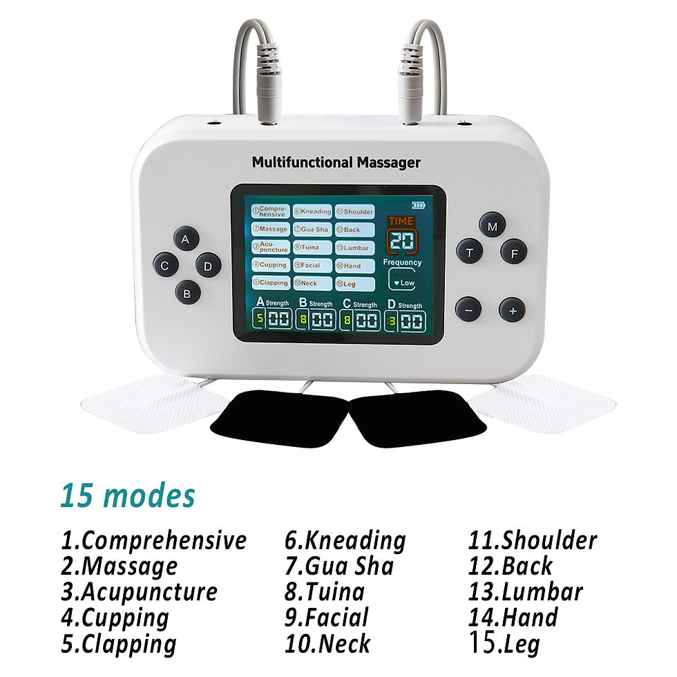 Thumbnail: 15 Modes TENS Massage Machine 8 Electrode Pads Acupuncture Stimulator Device for