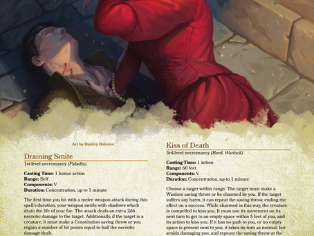 D&D 5e Necrotic Spells: Draining Smite & Kiss of Death