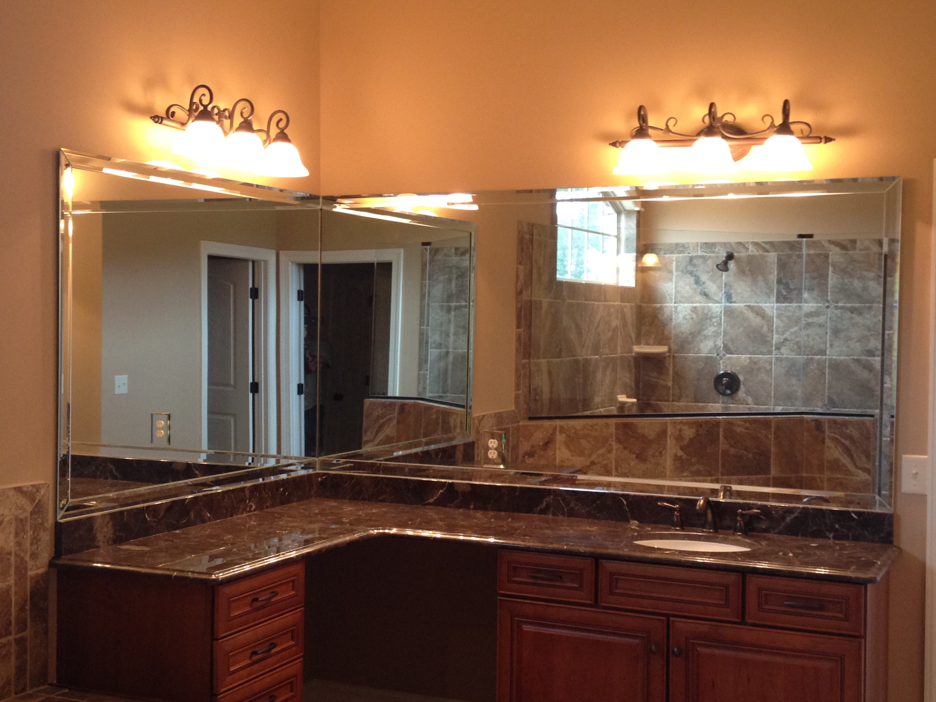2 Piece Butt Mirror with 2in Beveled Overlay
