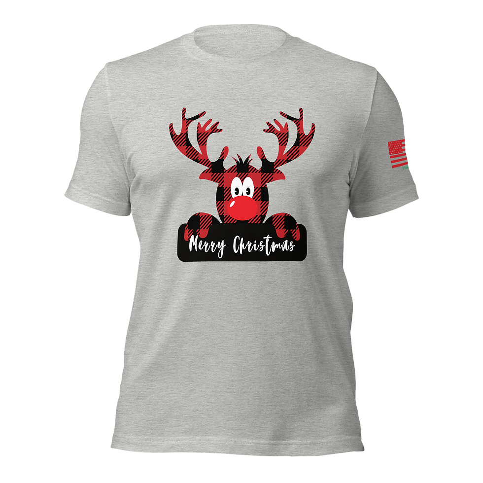 Thumbnail: Merry Christmas Plaid Rudolph Tee