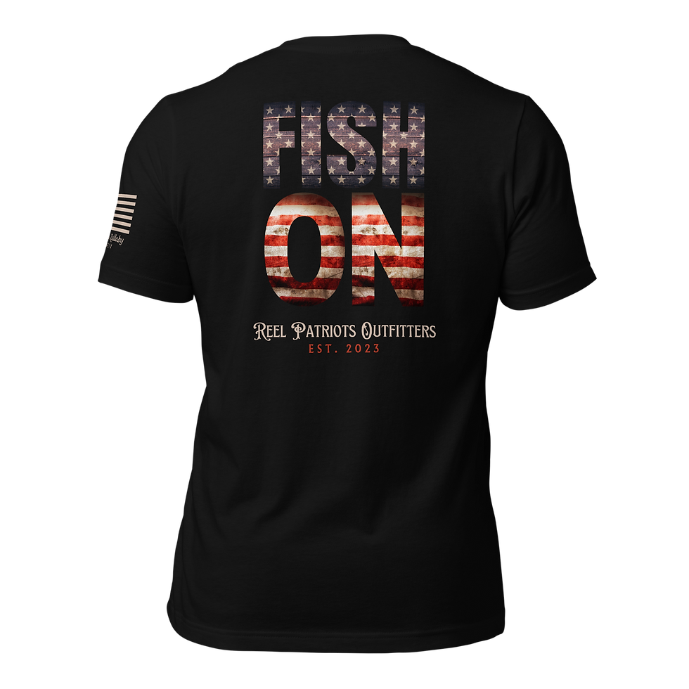 Thumbnail: Reel Patriots Fish On Flag (back) Tee