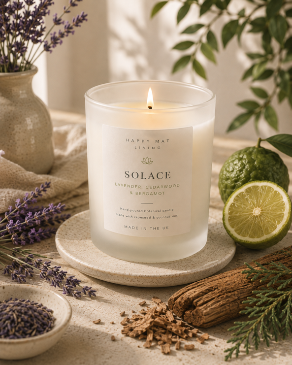 Solace | hand-poured botanical candles for meditation, mindful rituals and everyday calm
