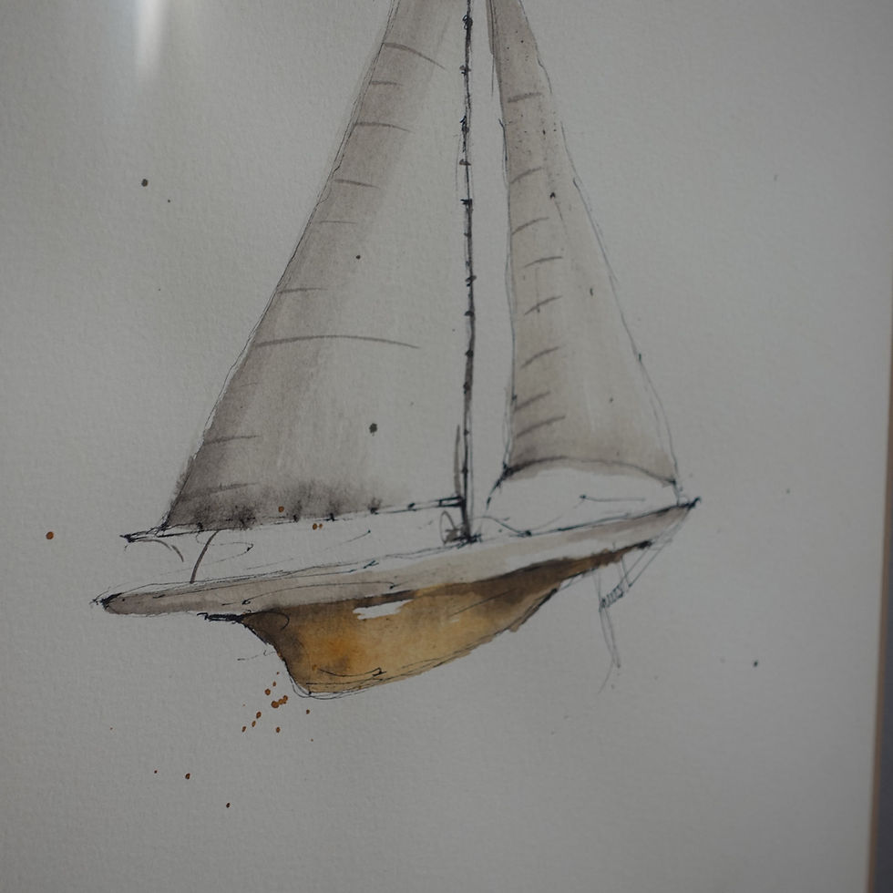 Miniatura: Obra Série Linnea • Veleiros - 35x46cm