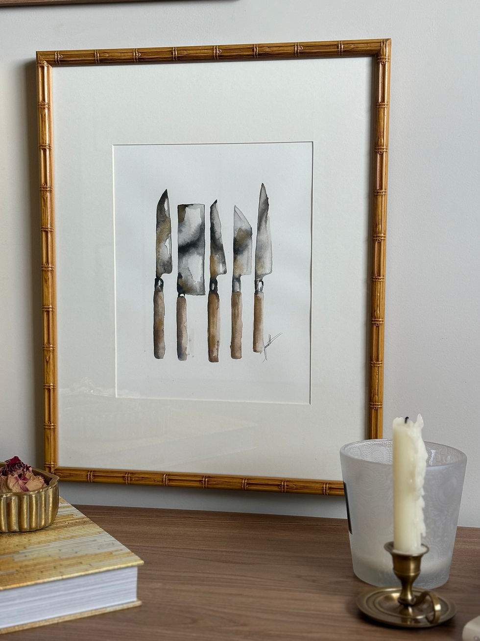 Miniatura: Obra Série Linnea • Facas - 35x45cm