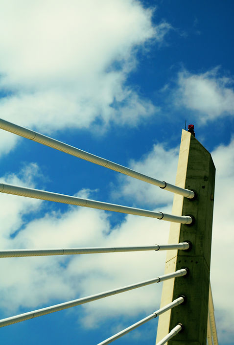 picture of the top of a bridge tower