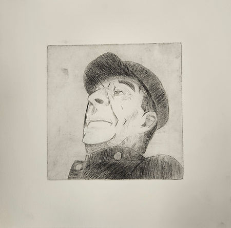 print of a police man at a low angle