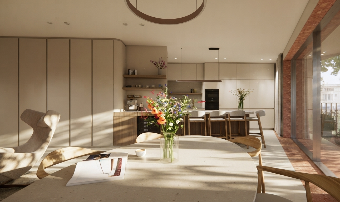 High angle view van een bouwplaats met renovatiewerkzaamheden