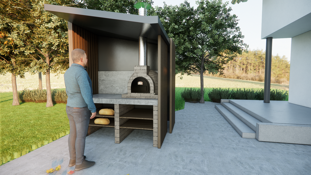 Astrid Adriaens Interieurarchitect - Vlaanderen - maatwerk - tuinhuis - bakhuis - hardhout - bakoven - Frankrijk - Bretagne - vakantiewoning