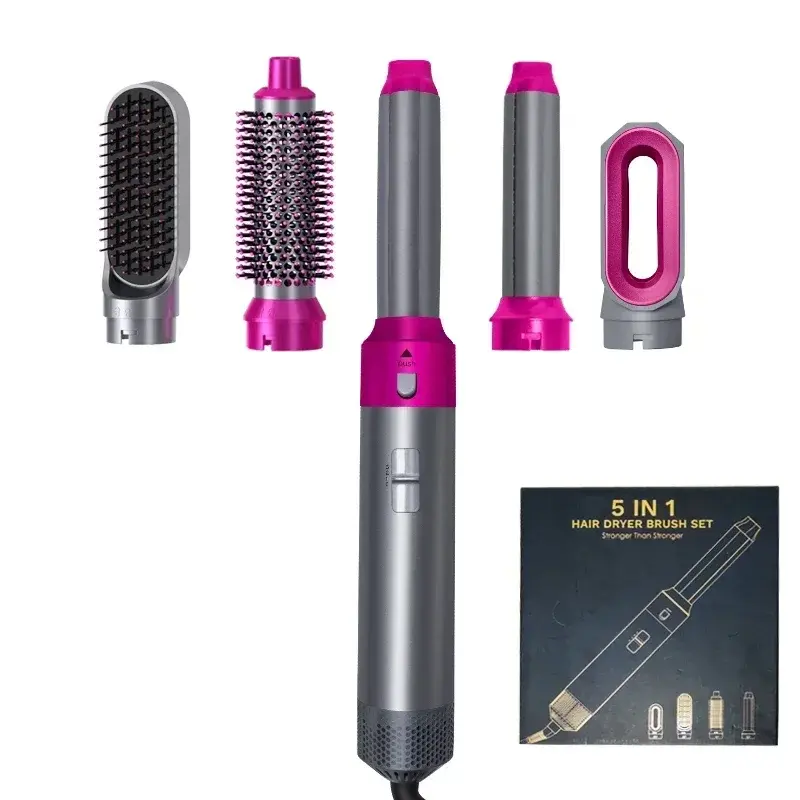 Thumbnail: 5 in 1 Hair Dryer Hot Comb Set Professional Curling Iron Hair Straightener Styli