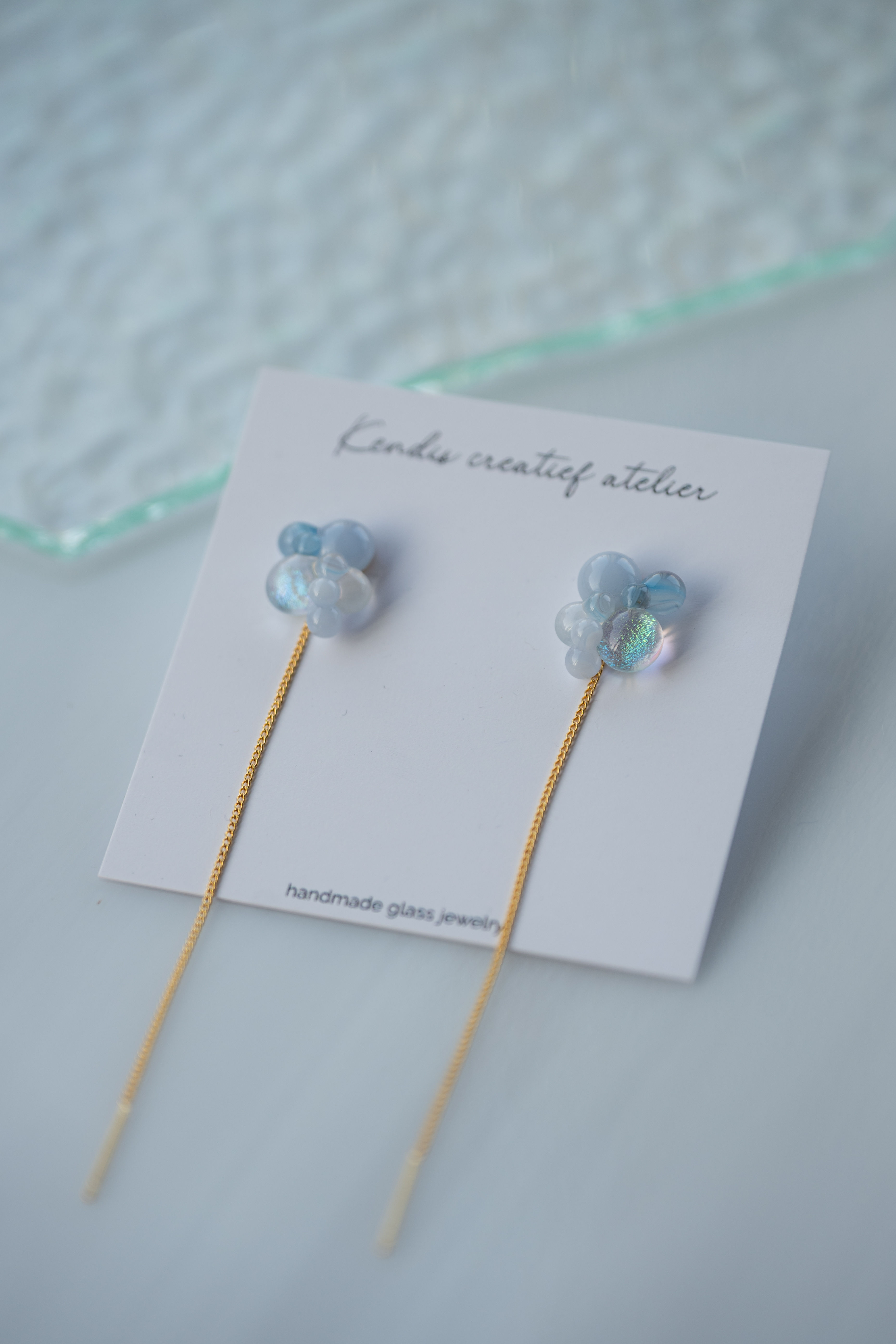 Oorbellen clouds 'light blue'