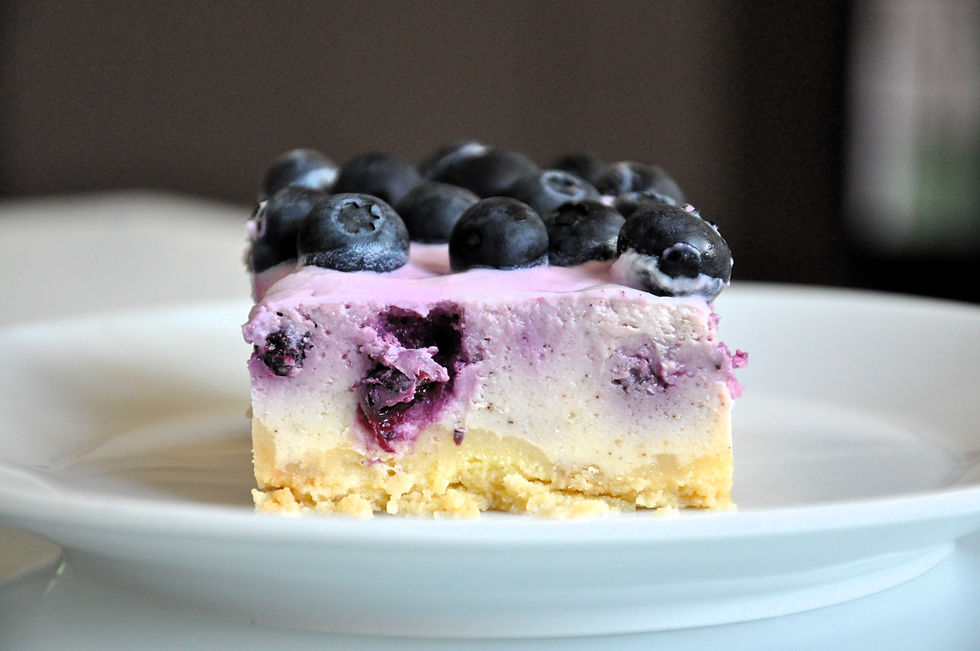 Borůvkový bezlepkový CHEESECAKE na plech