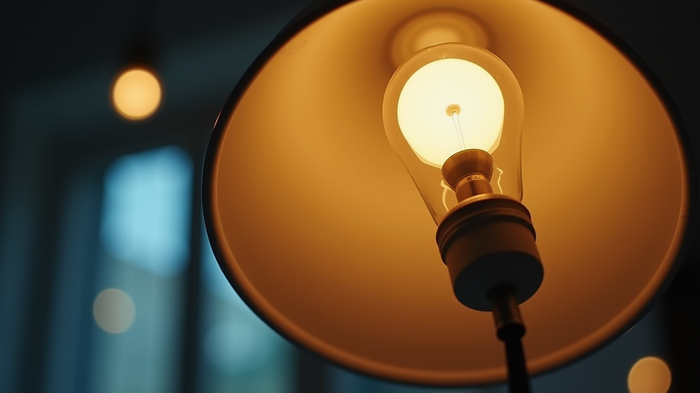 Close-up view of smart LED bulb installed in a modern fixture