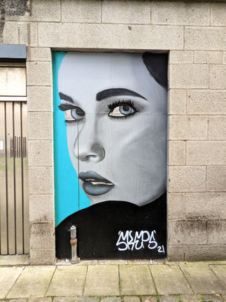 One of the Aberdeen street art murals on a building