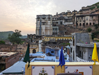Palace View Restaurant terrace, with view of the Garh Palace, making it one of the attractions that you should visit in Bundi, India
