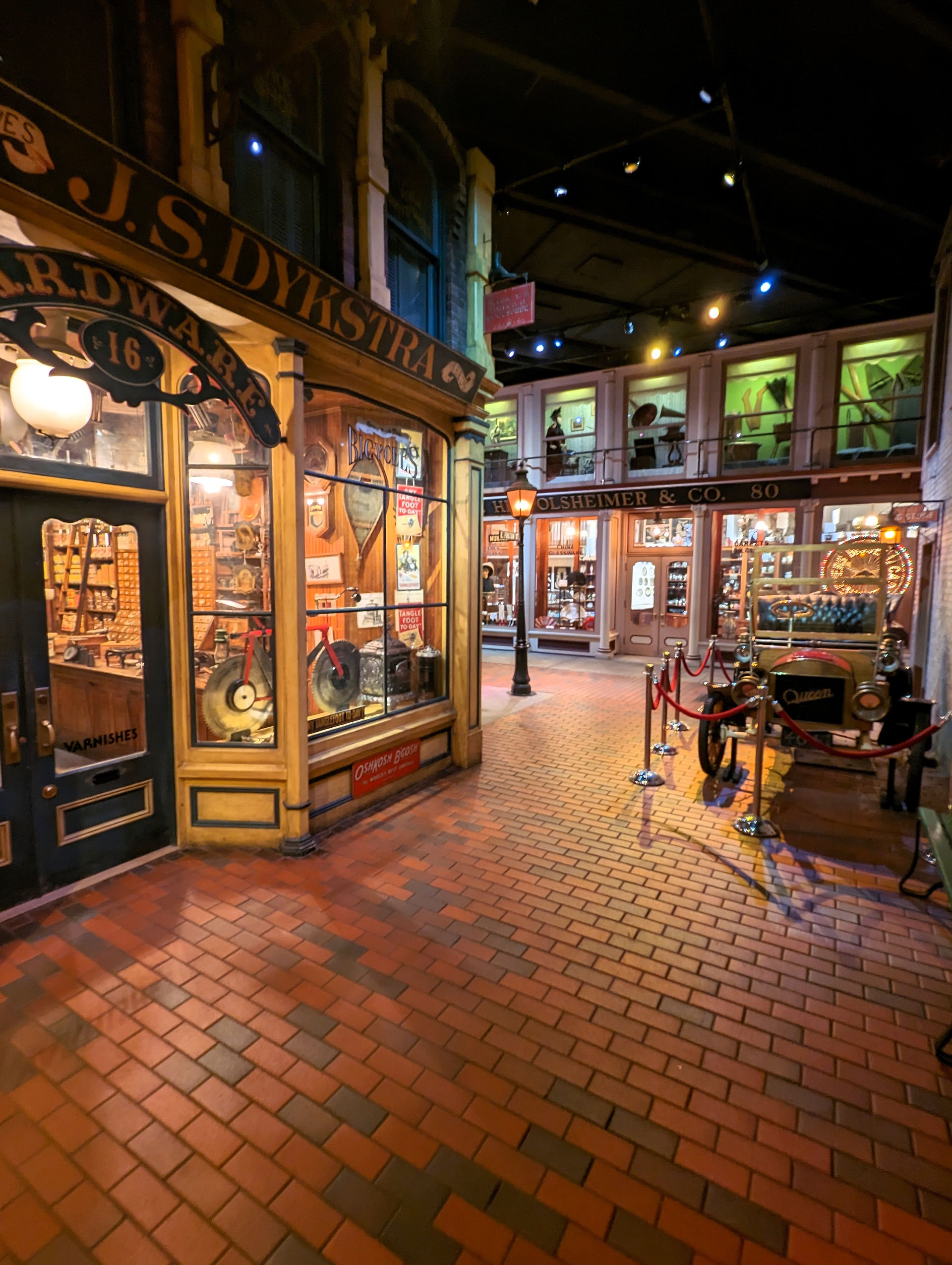 Recreation of a Victorian-era street in the Grand Rapids Public Museum enjoyed during a family day out in Grand Rapids