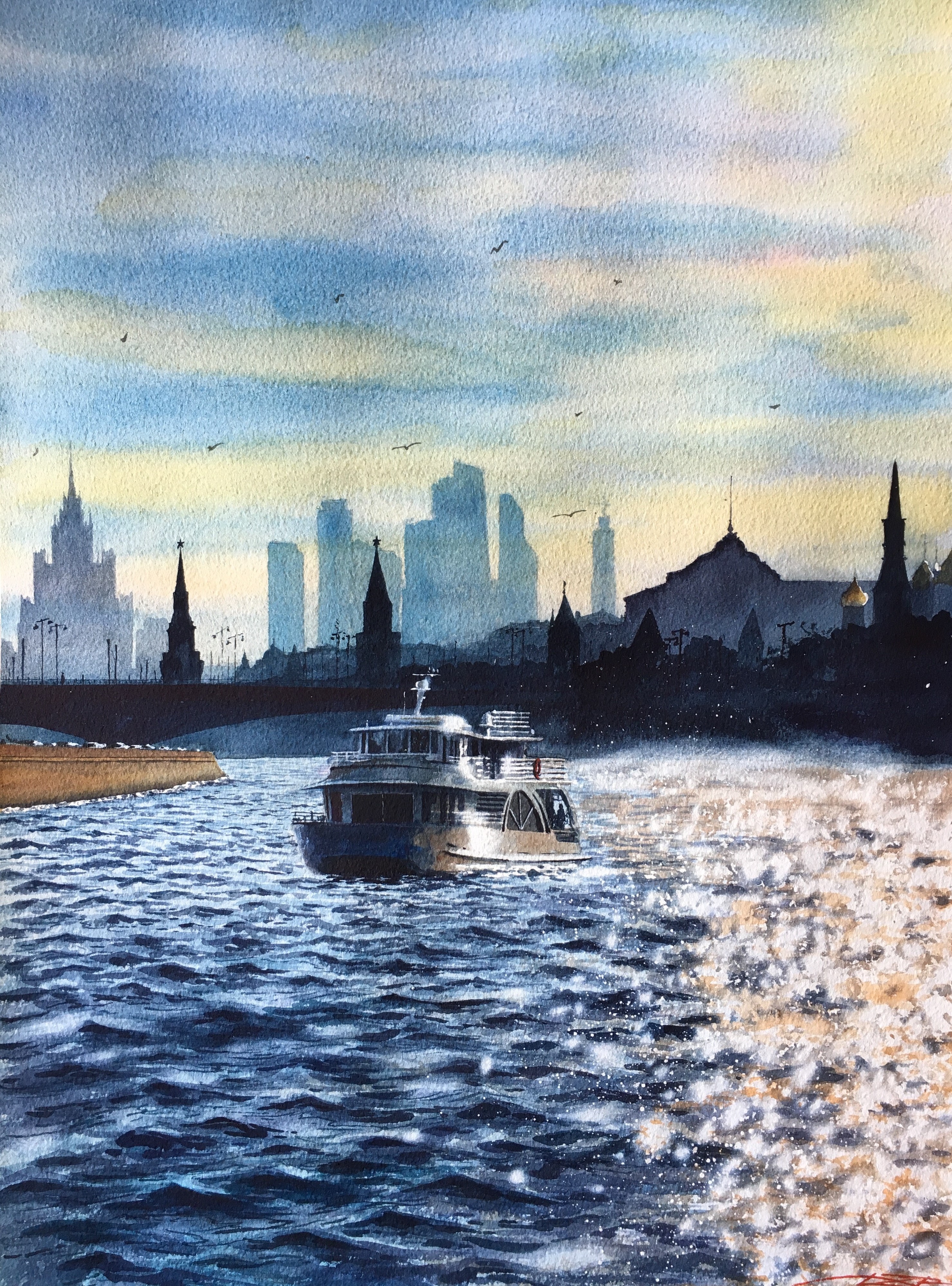 Московский кремль на закате.