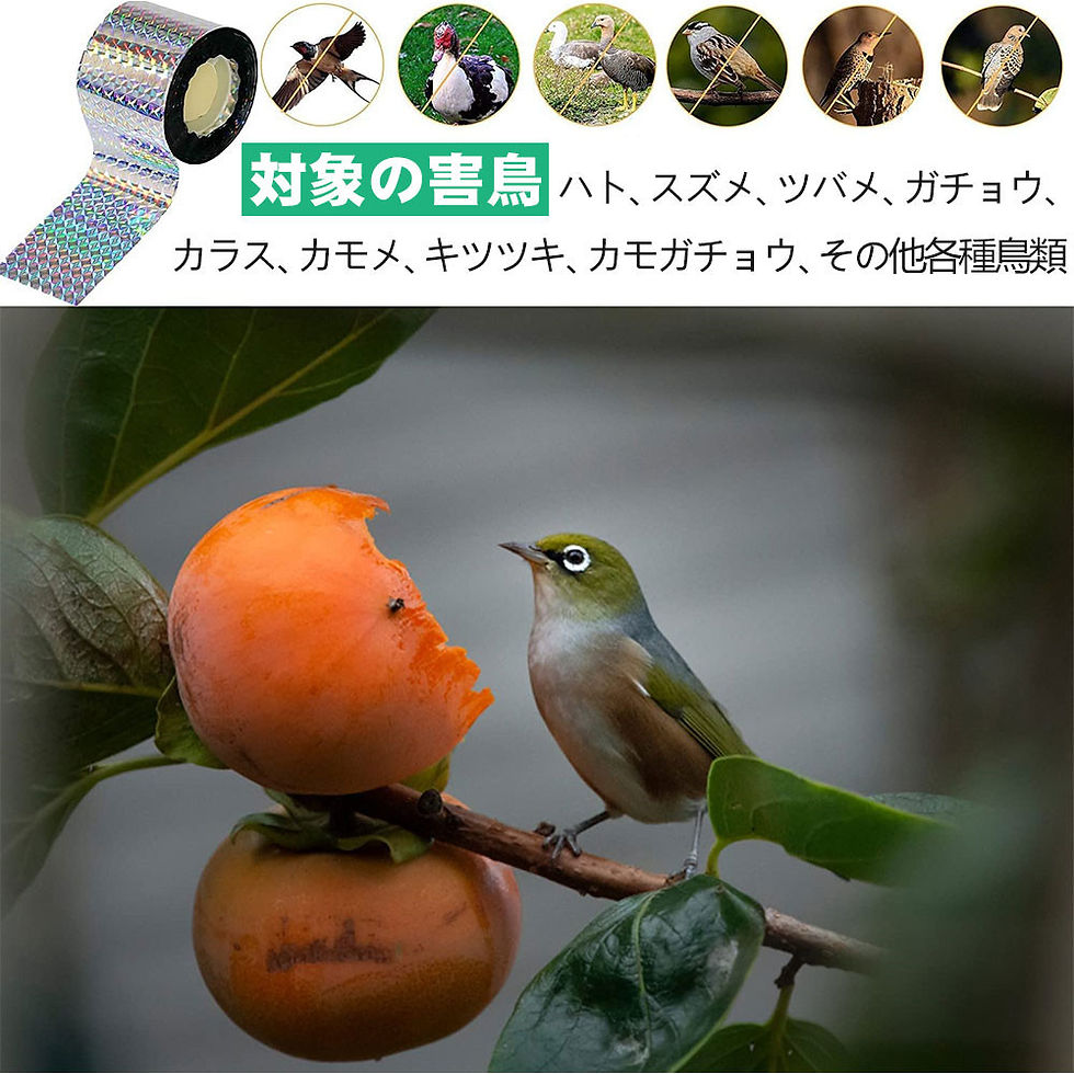 サムネイル： 鳥忌避ベルト 鳥防止リボン 反射バードスケアテープ 反射バード抑止テープ 鳥駆除 園芸駆除用 作物保護 レーザー 2.4*80cm