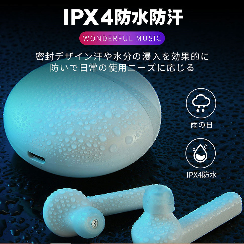 サムネイル： イヤホン ワイヤレス ブルートゥース イヤフォン マイク内蔵 両耳通話 充電式収納ケース付き iPhone/ipad/Android対応