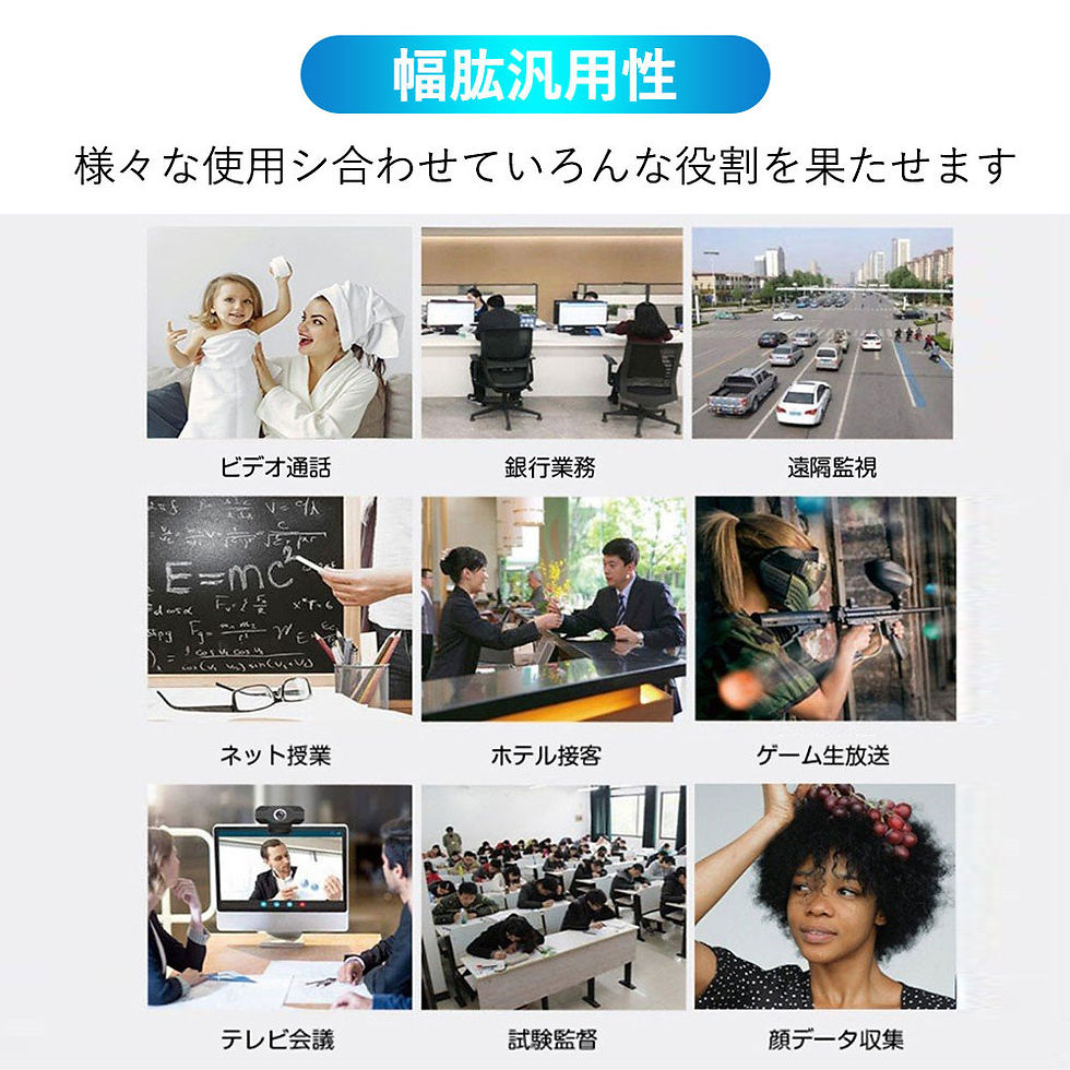 サムネイル： Webカメラ 解像度720p 6層ガラスレンズ 静止画500万画素 30fps  マイク内蔵 動画配信 USBカメラ テレワーク 在宅勤務