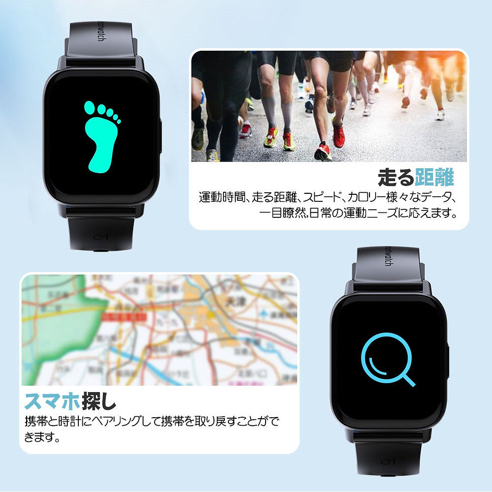 サムネイル： スマートウォッチ フルタッチスクリーン 着信通知 睡眠検測 歩数計 腕時計メンズ レディース IP68防水 iphone android 対応