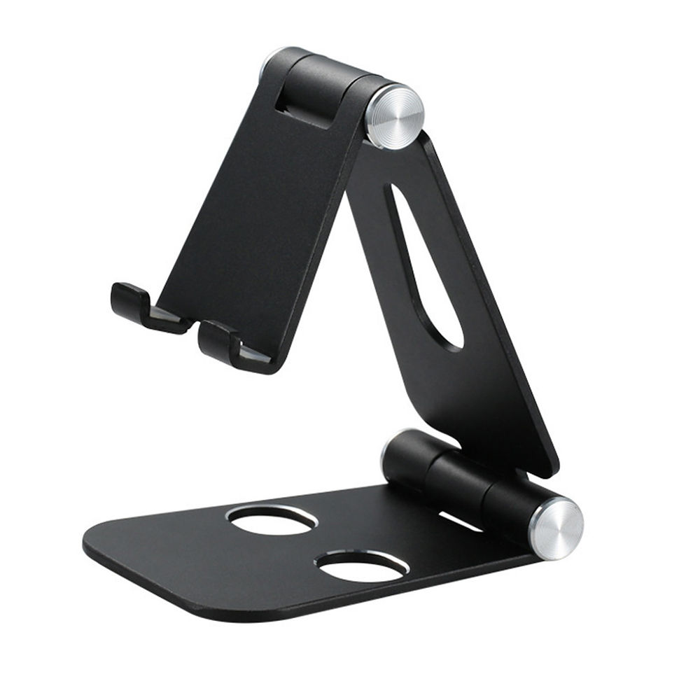 サムネイル： スマホスタンド ホルダー 折り畳み式 270°角度調整可能 タブレットスタンド 卓上 充電スタンド 滑り止めシリコンAM-80099-YE