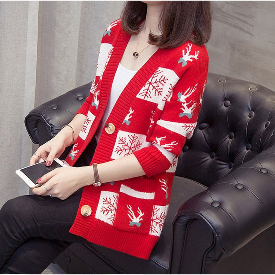 サムネイル： ニットセーター レディース Aライン 前開け 可愛い 長袖 秋冬 暖かい 防寒 寒さ対策 ケーブル編み セーター プルオーバーF8273