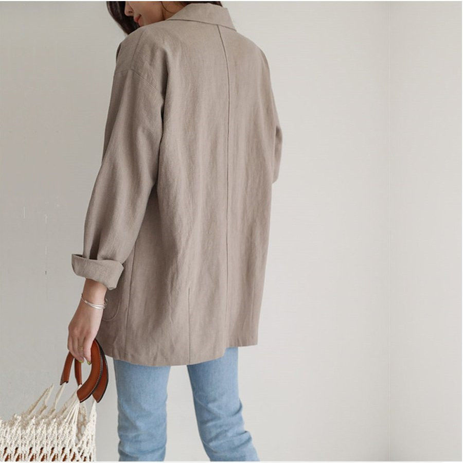 サムネイル： スーツジャケット レトロブレザー レディース テーラードジャケット レトロ ブレザー 女性用 アウター カジュアルスーツ 無地 春秋物 スーツトップスF8255