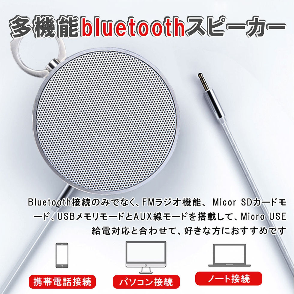 サムネイル： スピーカー Bluetooth 5.0 ポータブル スピーカー ハンズフリー ハイキング コンパクト 持ち運び便利 AUX対応有線スD1145-USB-BL-S