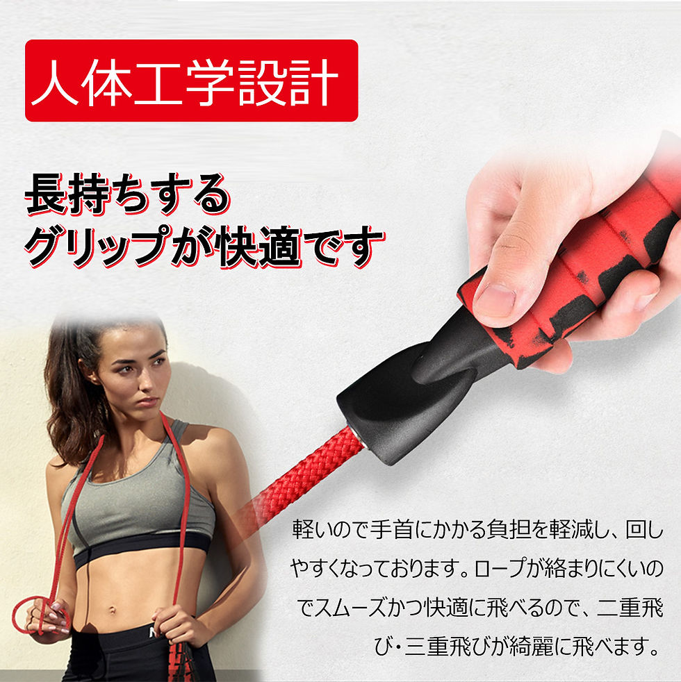 サムネイル： 縄跳び なわとび 大人用 ダイエット 筋トレ エクササイズ 長持ち 長さ調節可能　男女兼用 カロリー消化