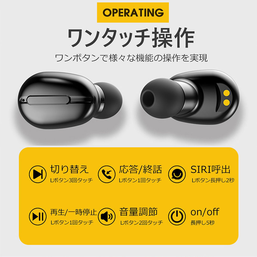 サムネイル： イヤホン ワイヤレス ブルートゥース イヤホン 左右分離 ステレオ ノイズキャンセリング対応 iPhone ipad Android対応 充電式収納ケース付き