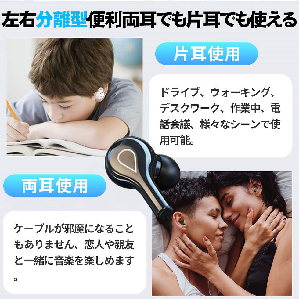 サムネイル： ワイヤレスイヤホン イヤホン type-c充電口 タッチコントロール 残電量表示 自動ペアリング 両耳 片耳 高音質 iphone android対応