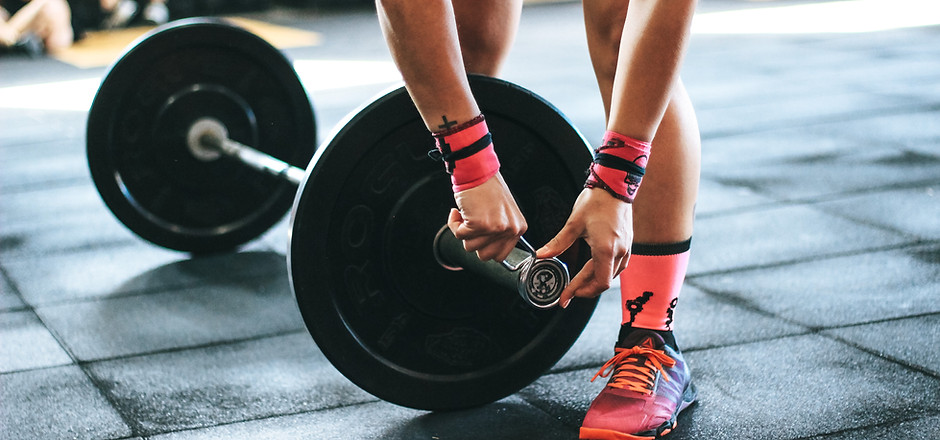 Barbell mit Gewichten