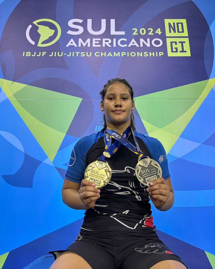 Mellany Oliveira venceu o absoluto do Sul-Americano Nogi. Foto: Divulgação/CBJJ