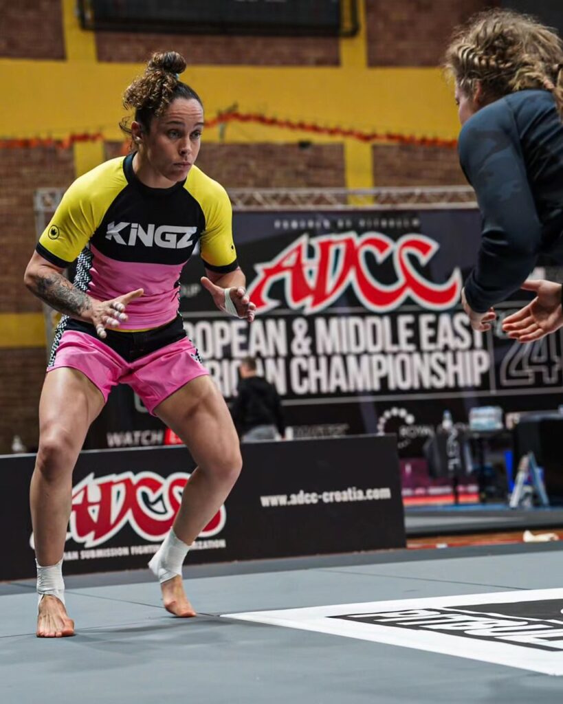Aurelie Le Vern em ação no ADCC Trials, em Zagreb, Croácia. Foto: Oh Media